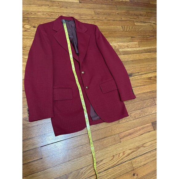 VTG Anderson Little Mens Blazer Jacket Sz 38R Red Polyester 2 Button Sport Coat - Picture 6 of 10